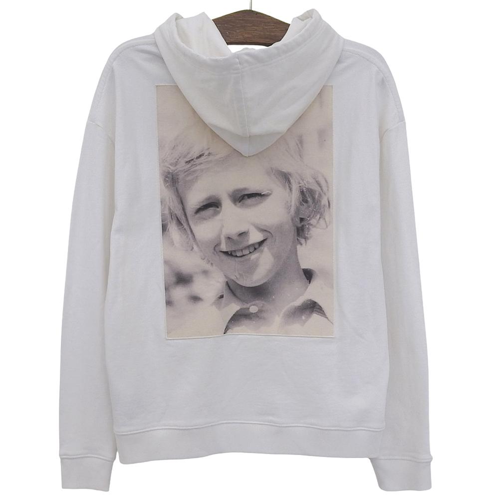 RAF SIMONS Slogan Standard Flint Hoodie, Men's, White, XS, 211-M163A tops XS whiteUsed