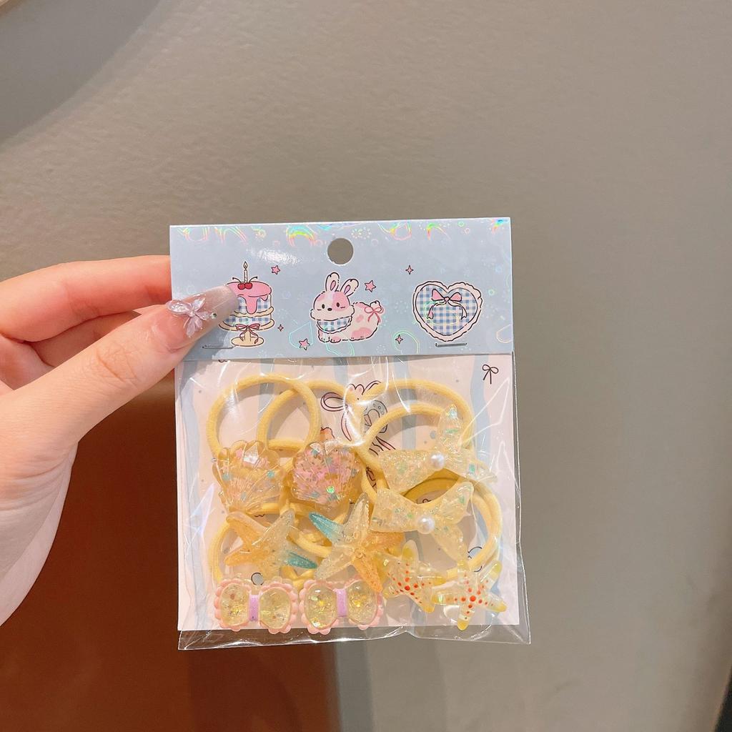 Children's Ocean Series Hair Band Girl Baby Tie Hair Rubber Band Small Chirp Hair Rope Girl High Elastic Durable Headband