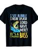 100% Cotton Black Bass Fishing Angling Sport T-Shirt - 220g