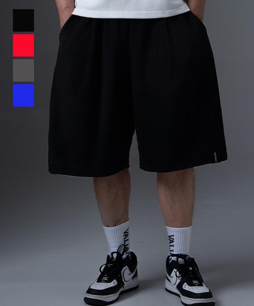 Ballianteu Terry Wide Knee-Length Single-Pleat Bermuda Shorts Black
