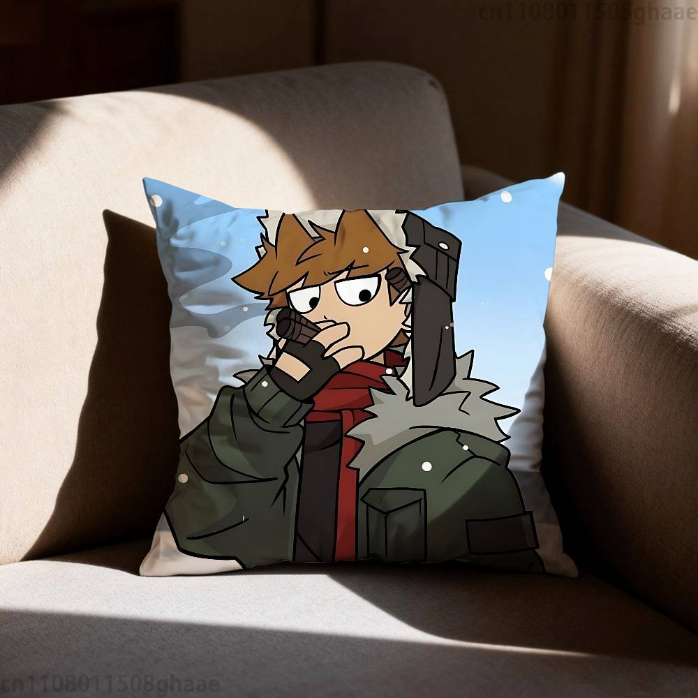 Anime Eddsworld matte Kissenhülle lässiger Stil Dekoration geeignet für Heimdekoration ohne Kissenkern