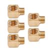 Pack Of 5 Brass Square Pipe Fittings Brass Elbow Connectors Metal Corner Pipe Joints for Home Plumbing & Water Supply