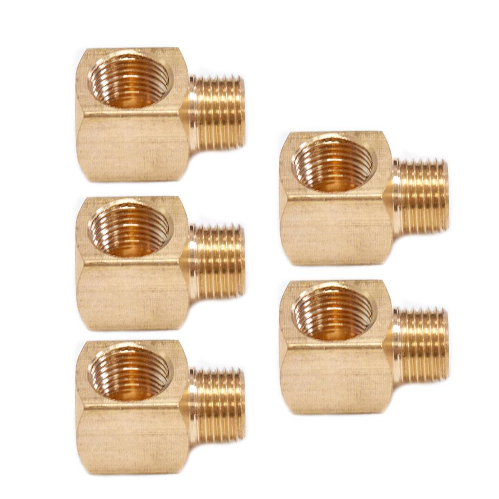 Pack Of 5 Brass Square Pipe Fittings Brass Elbow Connectors Metal Corner Pipe Joints for Home Plumbing & Water Supply