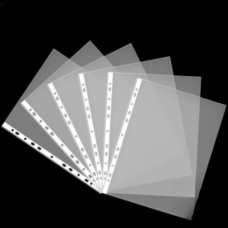 Deli 11-Hole Transparent Document Protector Refill Bags