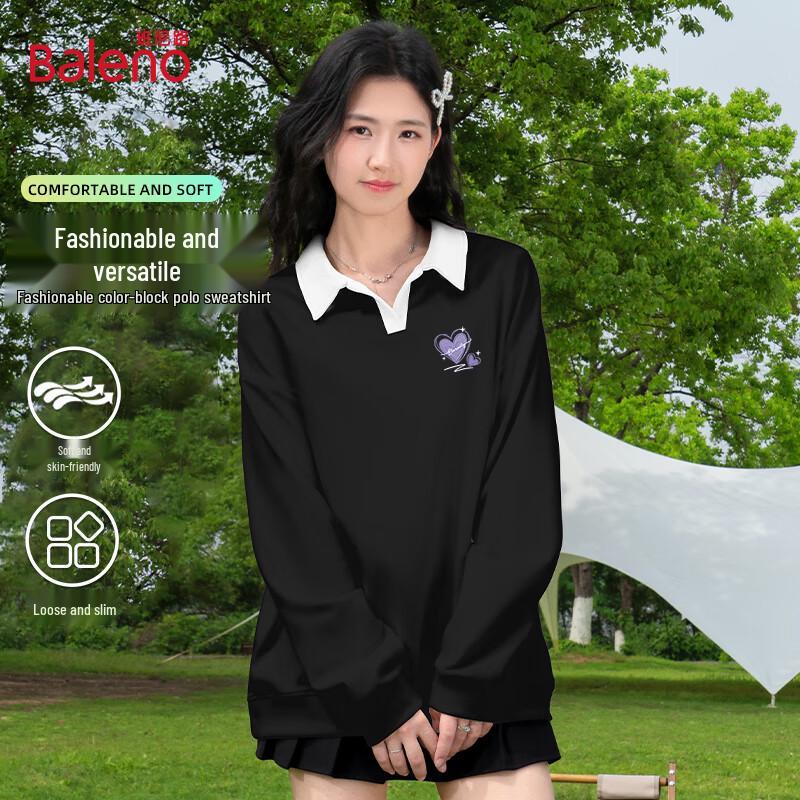 

Baleno Women s Colorblock Polo Collar Sweatshirt 2XL