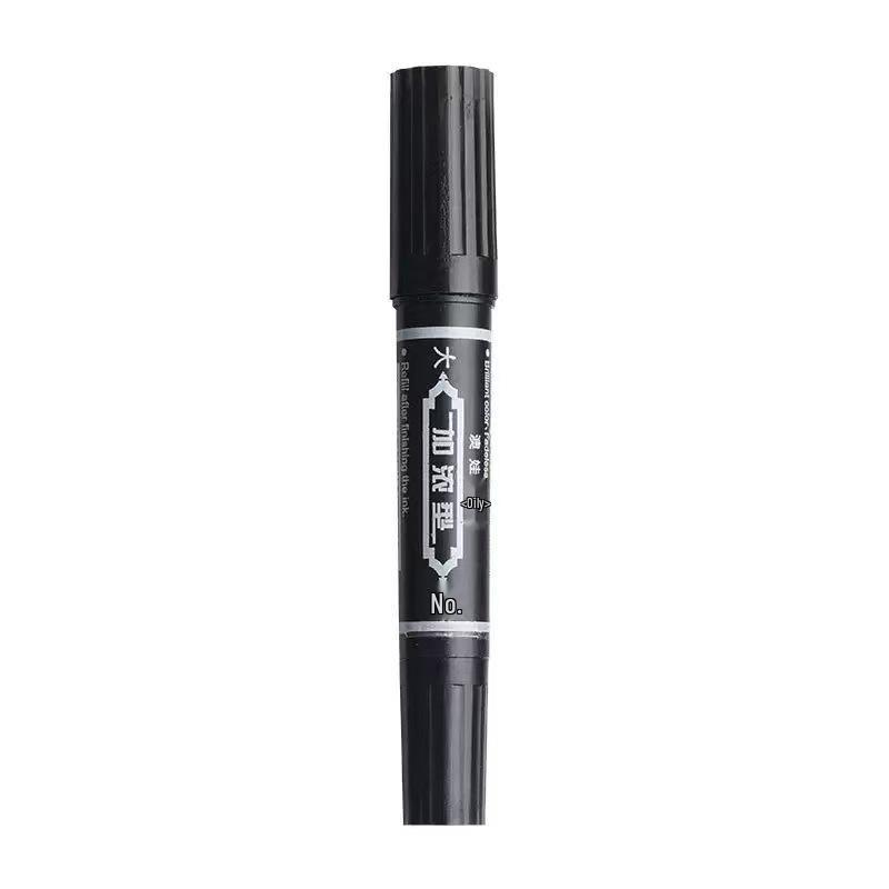 Large Black Waterproof Dual-Ended Marker Pen with Thick Tip