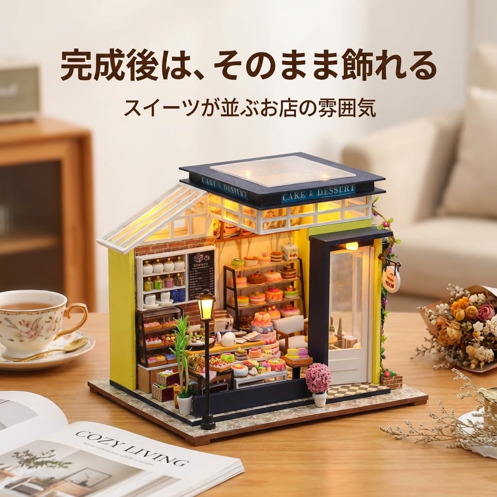ZakkaTimez Dollhouse Kit Miniature House Wooden Beginner DIY Handmade Kit