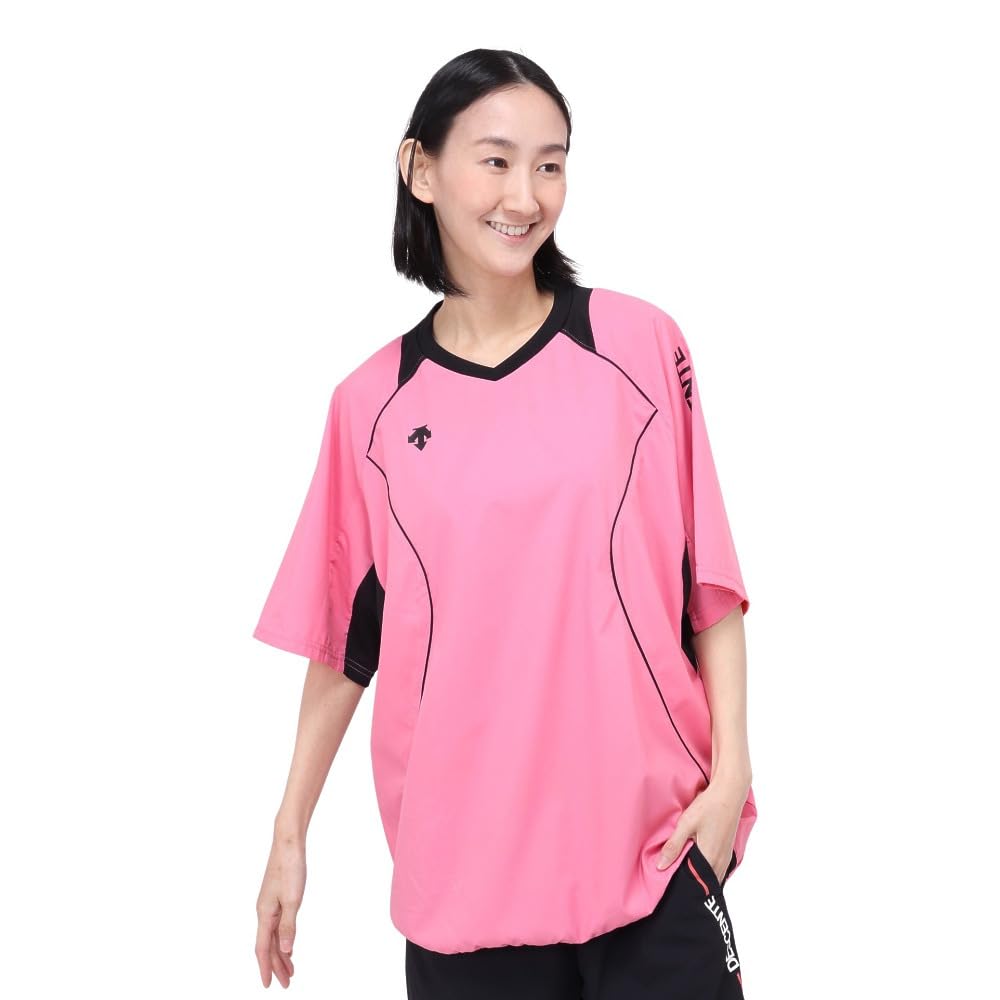 

DESCENTE Piste Color Volleyball Wear, Short Sleeve Shirt, Layering Shirt, DX-B2410XB PNK (Pink/LL/Men s, Women s)