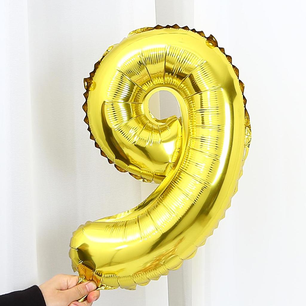 Silver & Gold 16-inch Number Balloons (0-9) - Popular Wedding Decoration & Street Vendor Item