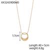 CARLIDANA Non Tarnish Simple Geometric Gold Plated Stainless Steel Chunky Long Vortex Oval Square Pendant Necklace for Women