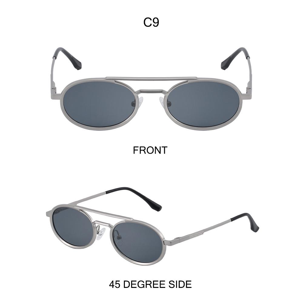 Small Steampunk Sunglasses Oval Luxury Brand Double Bridge Shades Metal Frame Uv400 Sun Glasses For Women