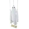 5 FT Hanging Swing Ghost Halloween Decoration LED Lighted Outdoor Large White Ghost Swinging Halloween Decor for Yard Tree Front Porch