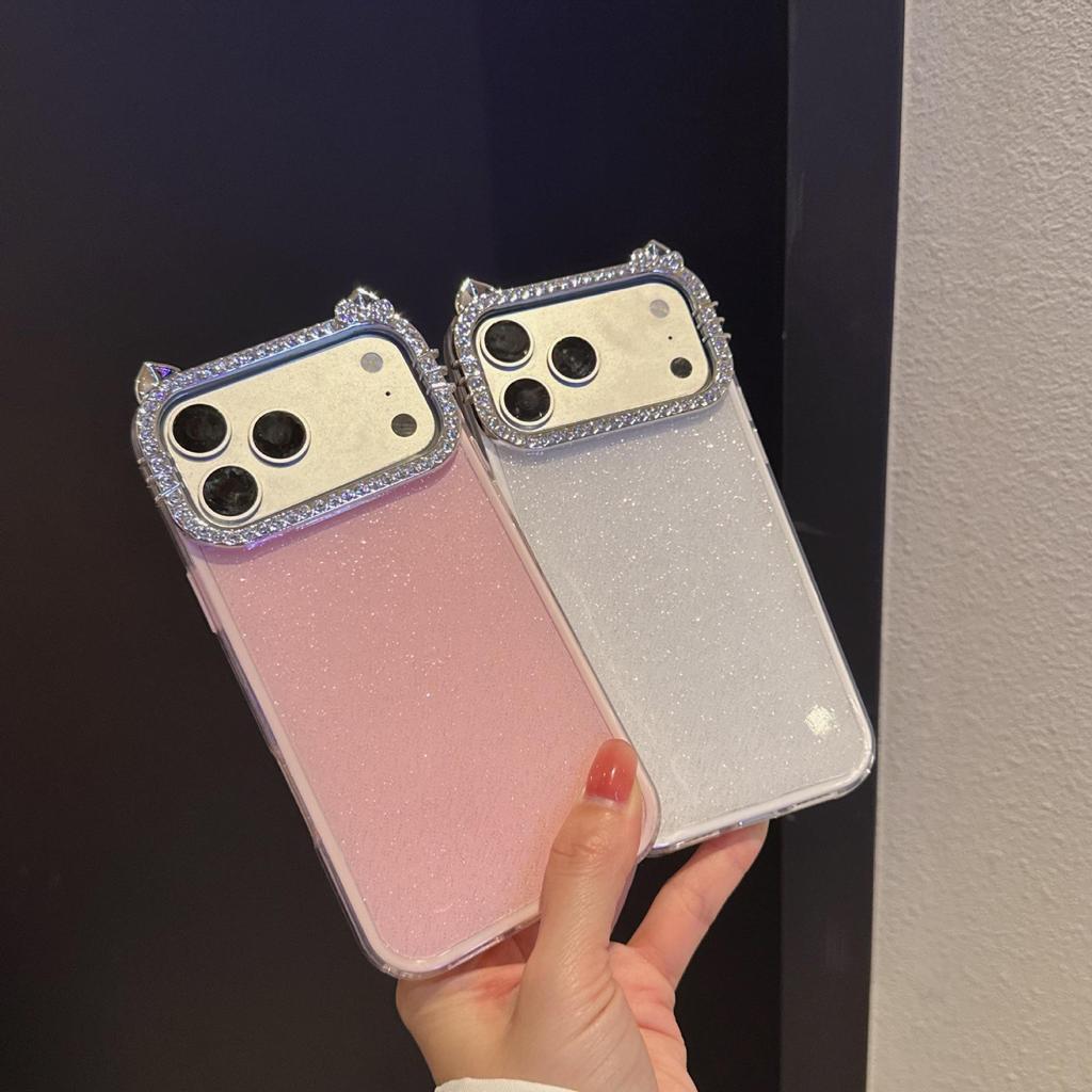 Cat Ear Glitter 2-in-1 Case for Apple 17 Pro Max/15, Material 11/14