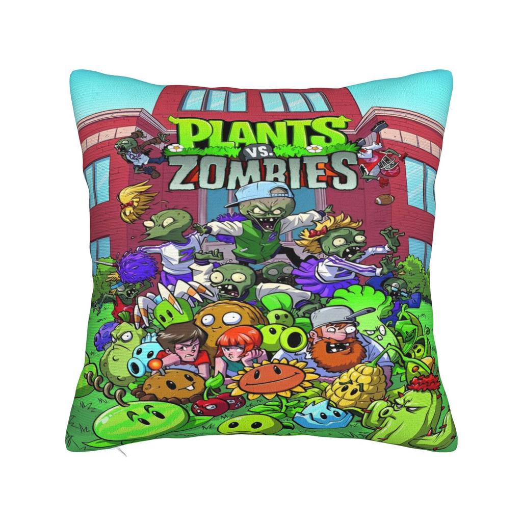 Plants-vs-Zombie Kids Gift Funny Games Printed Pillowcase Cushion Cover Pillow Covers Warm Bed Decoration Zippered Multi-Size