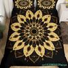 Retro Mandala Blumen Bettbezug Queen Farbe Lotusblume Bettbezug Abstrakte Kunst Bettwäsche Set Boho Exotisch Quilt Bezug