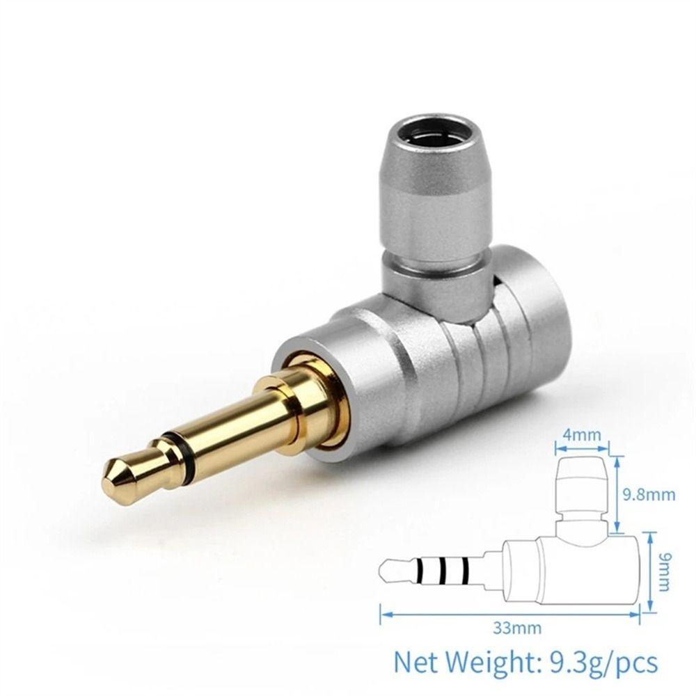 Headphone Connector L Type Audio Connectors 2 3 4 Poles 3.5mm Jack Plug 90 Degree Audio Adapter