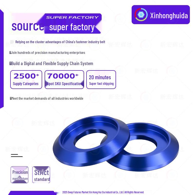 

Dark Blue Semicircular Head Aluminum Alloy Washer with Groove - Pan Head Screw Metal Washer (Sizes: M2, M3, M4, M5, M6, M8) M2.5 Aluminum Alloy Dark Blue