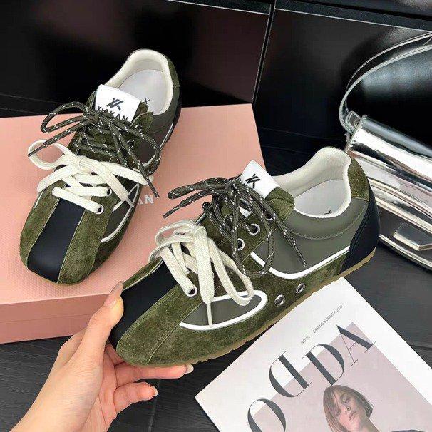 Inner height increase 3.5cm retro color matching pair of shoelaces German training shoes women's 2025 new sports and leisure shoes Forrest Gump shoes