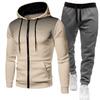 Unisex Fleece-Lined Polka Dot Zipper Hoodie Set for Autumn/Winter