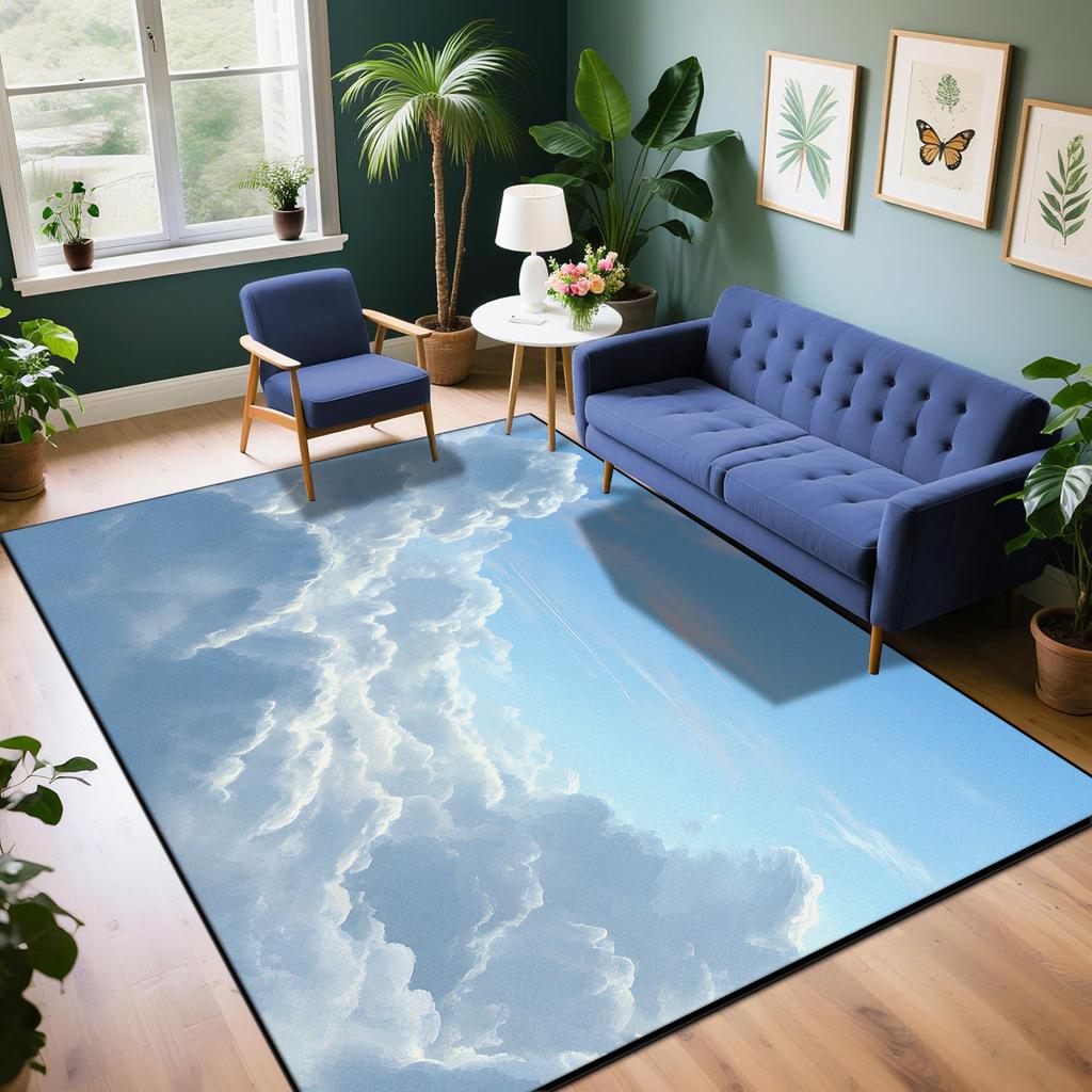 Modern Natural Style Carpets Living Room Sofa Table Customizable Rugs Washable Indoor Entrance Antiskid Floor Mat Easy Cleaning