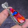 Natural Dichroic Glass Gemstone 925 Sterling Silver Jewelry Pendant 2.29" ETC-14628