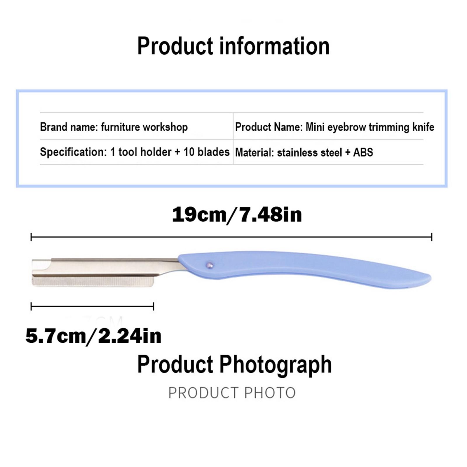 

Складной триммер для бровей, безопасная мини-портативная безболезненная бритва для лица, бритва для бровей, инструмент для бритья волос и макияжа с 10 лезвиями синий