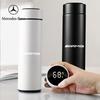 C200 E300 Heiß 2026 500ml Smart Display Wasserflasche Auto Logo Edelstahl Thermos Kaffeetasse für Mercedes Benz W211 Amg W212