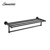 Black Nice Towel Rack Steel Towel Bar Restroom Hardware Shelf 55CM Towel Holder Install Wall With Screws Durable Durable