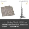3D Stainless Steel Burj Khalifa DIY Metal Model Puzzle - Glue-Free Assembly