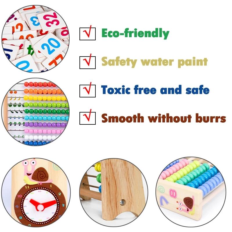 Montessori Math Toys Wooden Abacus Addition&Subtraction Arithmetic Learning Abacus Thinking Game Educational Toys For Children