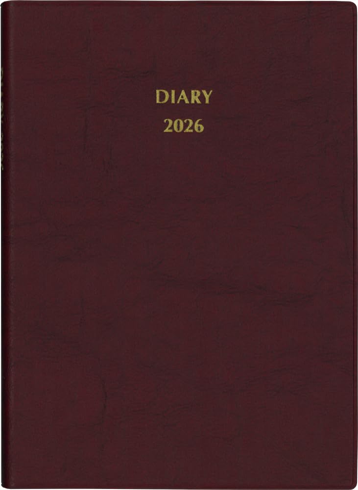 Hakubunkan Diary 2026 B6 Medium Lined Soft Red 47 January Diary, No. (Starts 2026)