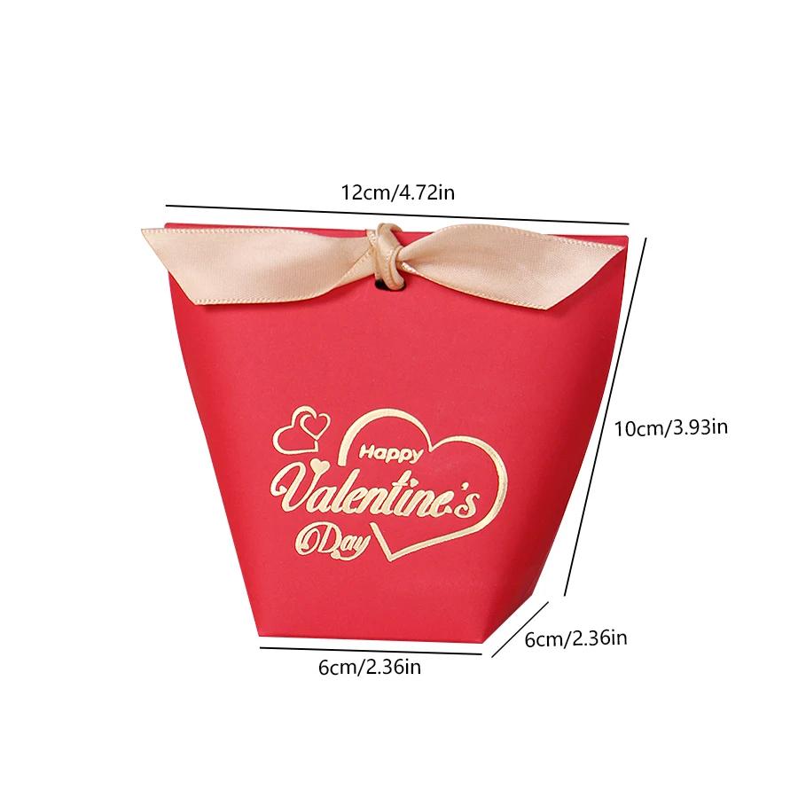 Valentine's Day Candy Box,chocolate Candy Packaging Bag, Decorated with Hot Stamping Hearts To Create a Festive Atmosphere