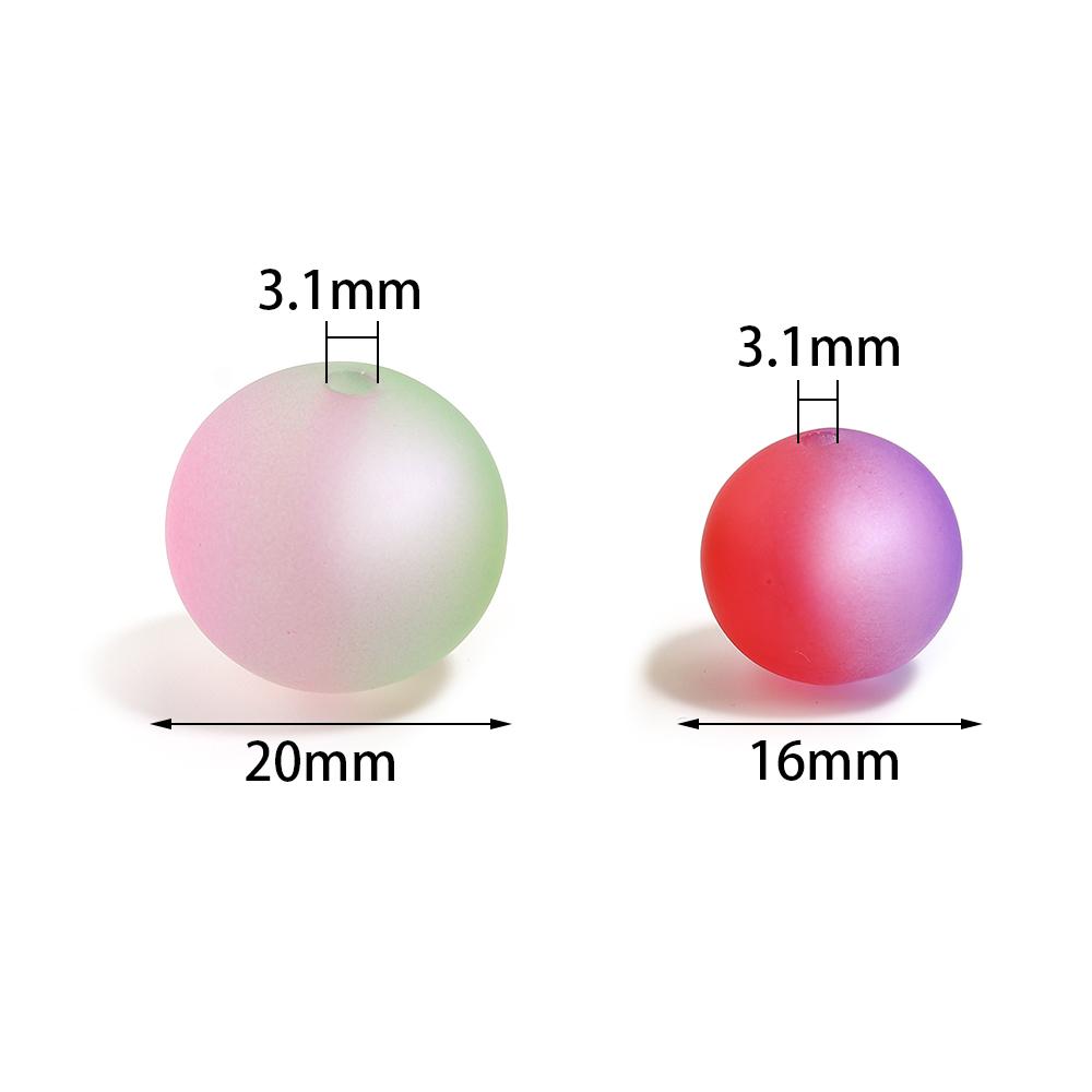 5 pièces 16/20 mm Perles Acryliques Œil de Chat Mat Rondes Perles Espacement Libres Pour la Fabrication de Bijoux Bracelets DIY Accessoires Porte-clés de Téléphone