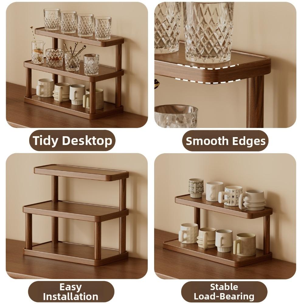 New Thickened Cup Storage Rack Multilayer Space Saving Teacups Holder Sturdy Retro Style Coffee Mug Stand Office Kitchen