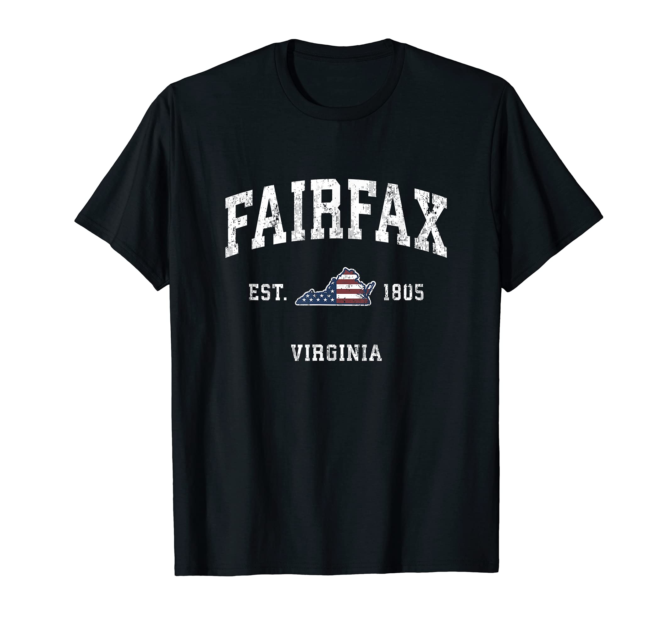 Fairfax Virginia VA Vintage American Flag Sports Design T-Shirt