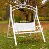 Wrought Iron Hanging Chair: Double Swing for Kids and Adults, Indoor & Outdoor Use, Ideal for Balcony or Courtyard.