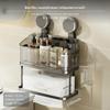 2Pack Suction Bathroom Shelf, NoDrill Wall Mounted Organizer, MultiFunctional Storage Rack White 1 S