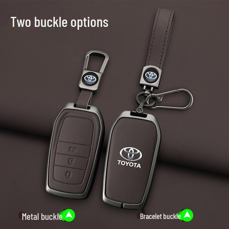 Premium Full-Wrap Key Cover for 2018-2019 Toyota Highlander 7-Seater, Two-Button Model