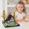 Wooden House Building Blocks Micro DIY Assembly Model Architecture Building Bricks Toys for Kids Educational Christmas Gift
