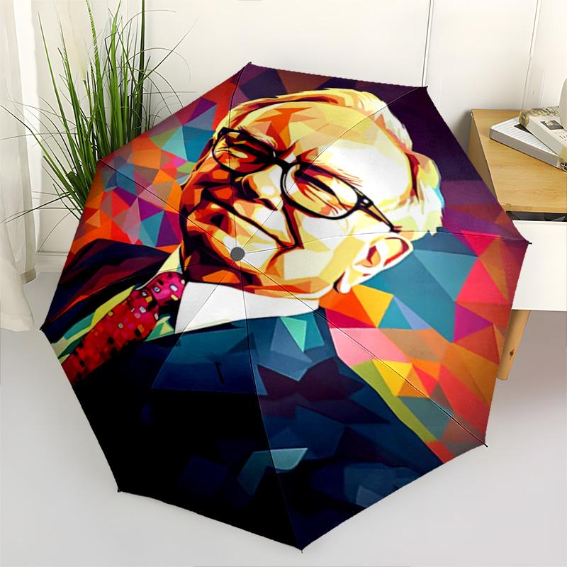 1pc celebrity Umbrella Portable Folding Umbrella Iron Frame Hole Bone Structure Outdoor Home Umbrella