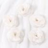 3/5Pcs 5cm White Camellia Rose Chiffon Fabric Flower for Home Room Wedding Invitation Artificial Flowers for Dress Decoration