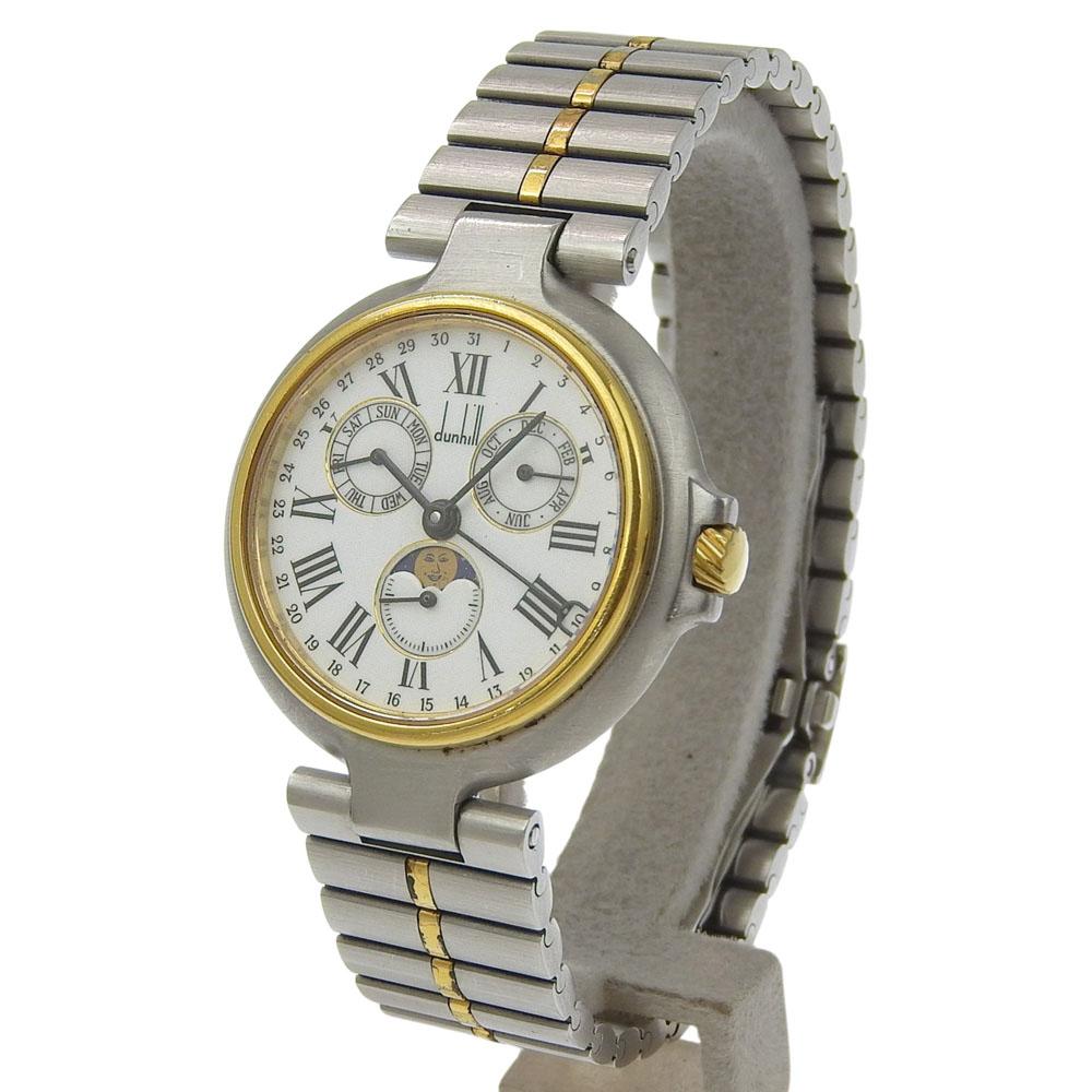 Dunhill Millennium Watches Moon face WhiteDial Stainless Steel/Plated Gold Quartz Multi-needle analog display Boys Used