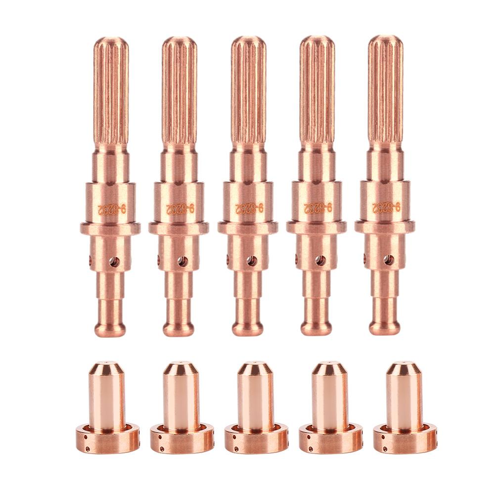 5 stuks Plasma Tip Plasma Toorts Verbruiksartikel 9-8215 Elektrode 9-8210 Mondstuk Tips voor Thermal Dynamics SL60/100 Plasma Toorts