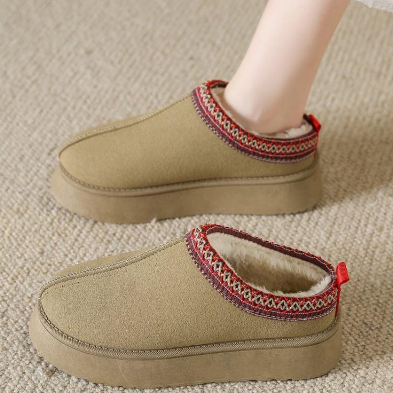 Fashion Women's Wool Slippers Warm Platform Wool Slipperswomen Slippers Women Sheepskin Slippers Women Shoes 2024