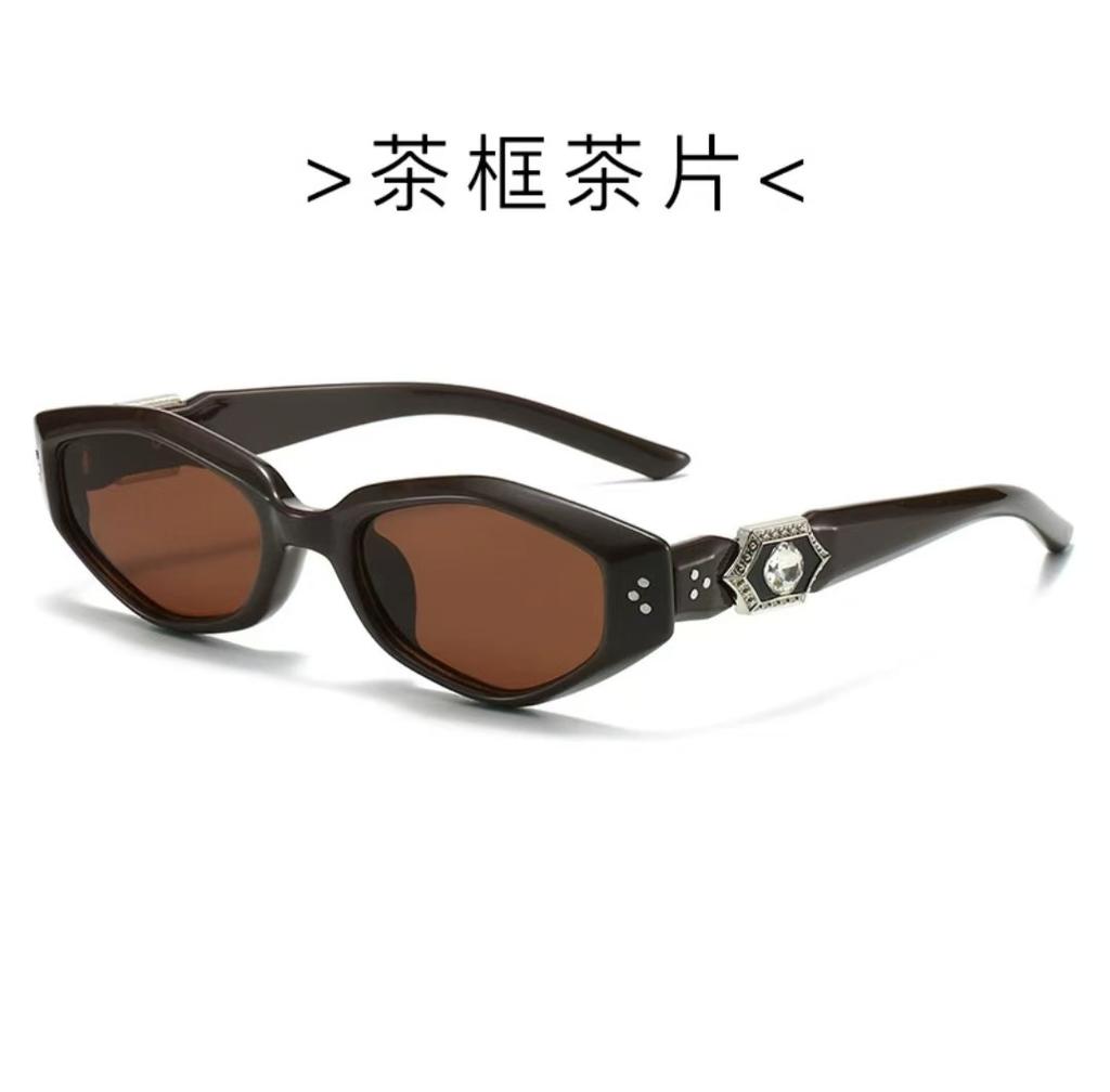Polygon Shape Men’S Sunglasses Rhinestone Decoration Uv Protection Sun Glasses Men Sunglass Women