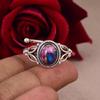 Mojave Purple Oyster Turquoise Ring, Oval Gemstone, Adjustable Boho Ring, Stackable Sterling Silver Ring, Gift For Her