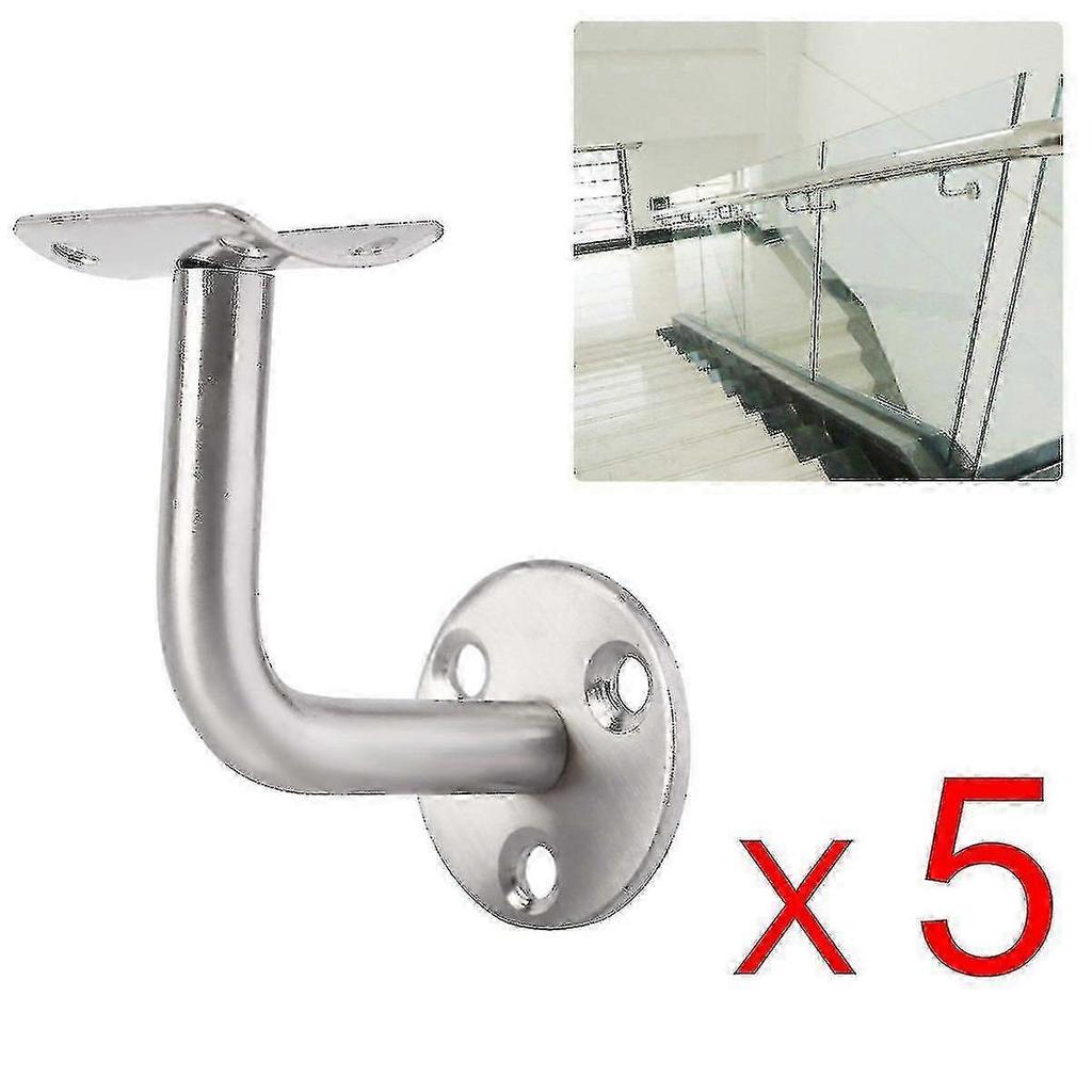 Pack Of 5 Stainless Bannister Support Wall Mounted Handrail Brackets Ballustrade Stair Rail Holder