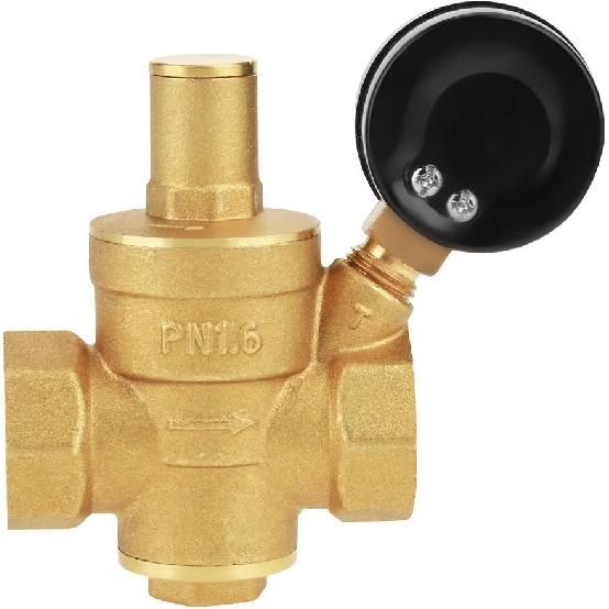 Pressure Reducer DN20 Brass Adjustable Water Pressure Regulator Reducer with Meter