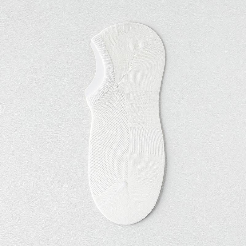 Men's Summer Pure Cotton Deodorant Wicking Mesh Boneless Invisible Heel Socks
