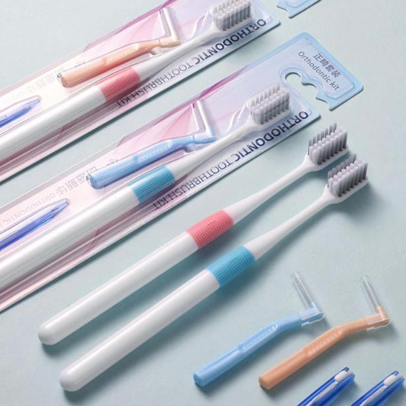 1 Stück Saubere Zahnspangen Erwachsene Zahnbürsten Mit 2 Stück Interdentalbürste Zahnbürste Weiche Borsten Zahnbürste Für Mundgesundheitspflege